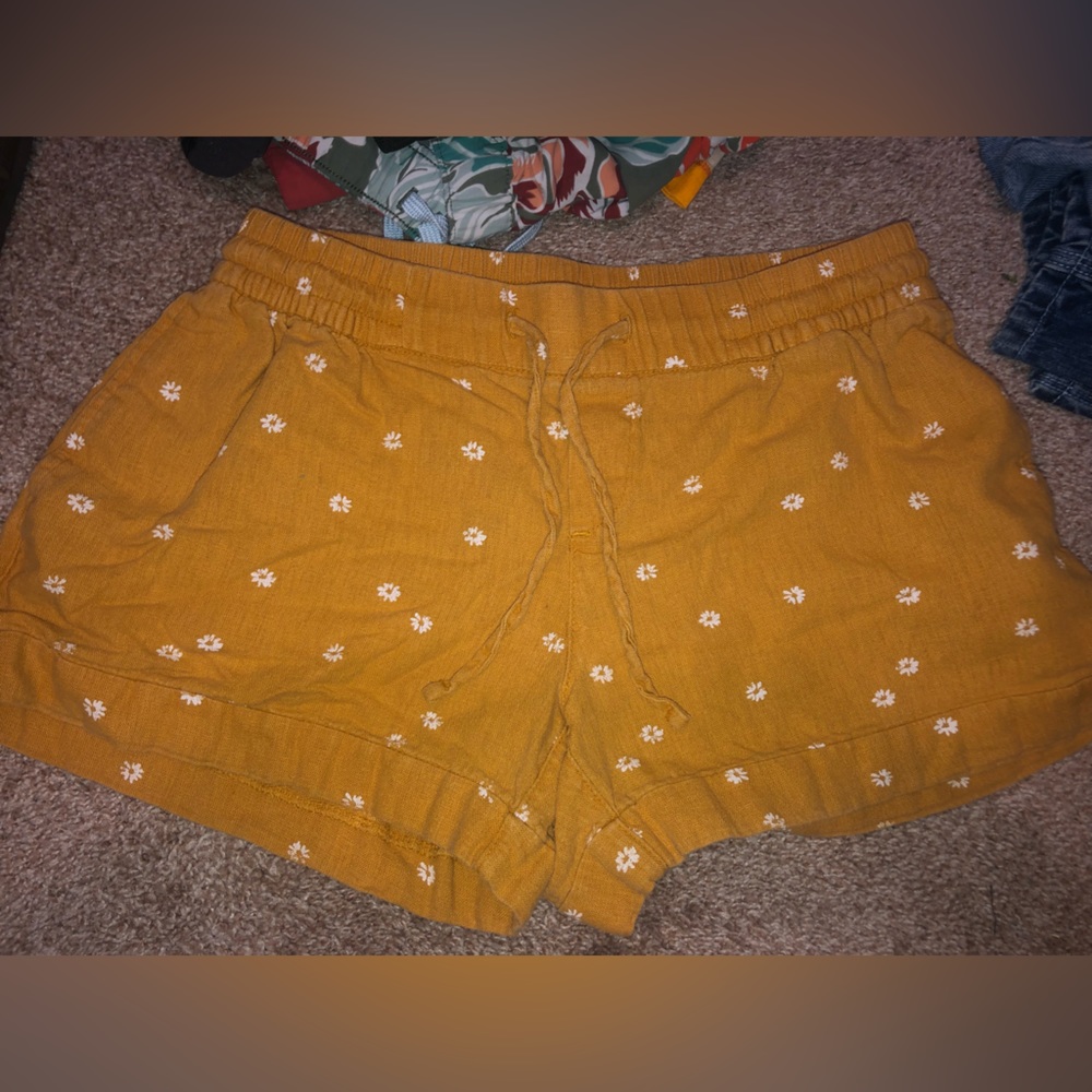 Floral old navy shorts.